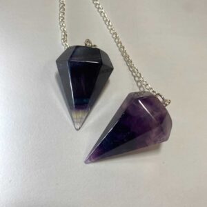 Rainbow fluorite pendulum