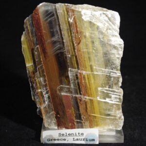 Optical Selenite with Hematite inclusion from  Lavrion District, Greece.