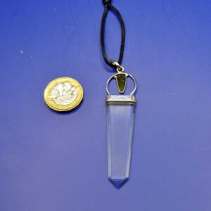 Moldavite and Quartz Pendant