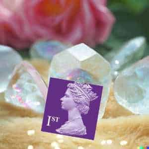 1st class stamp on Crystal Background