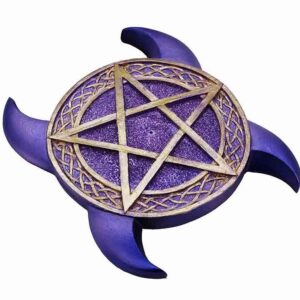 purple gold glitter pentacle incense holder