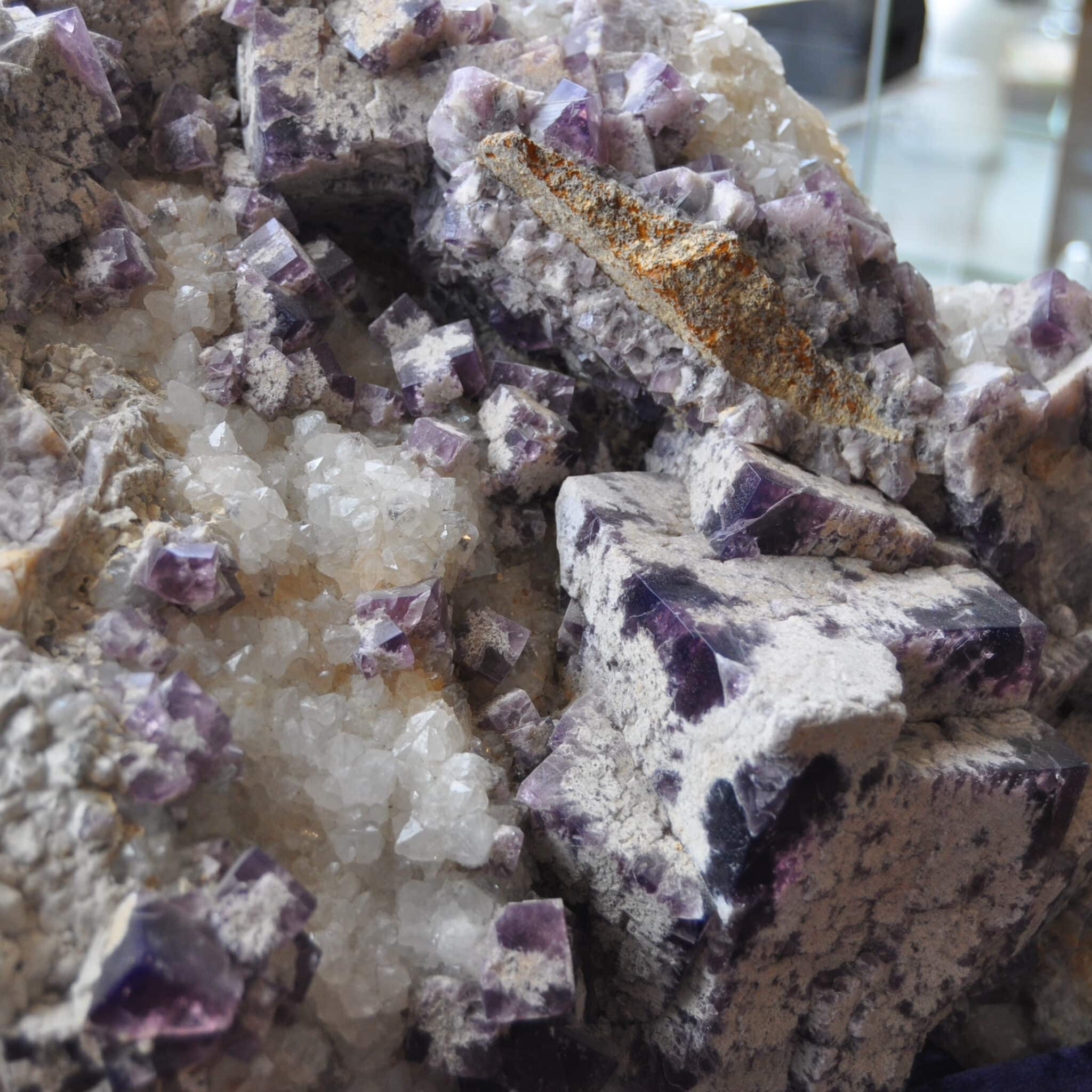 UV purple weardale fluorite with quartz