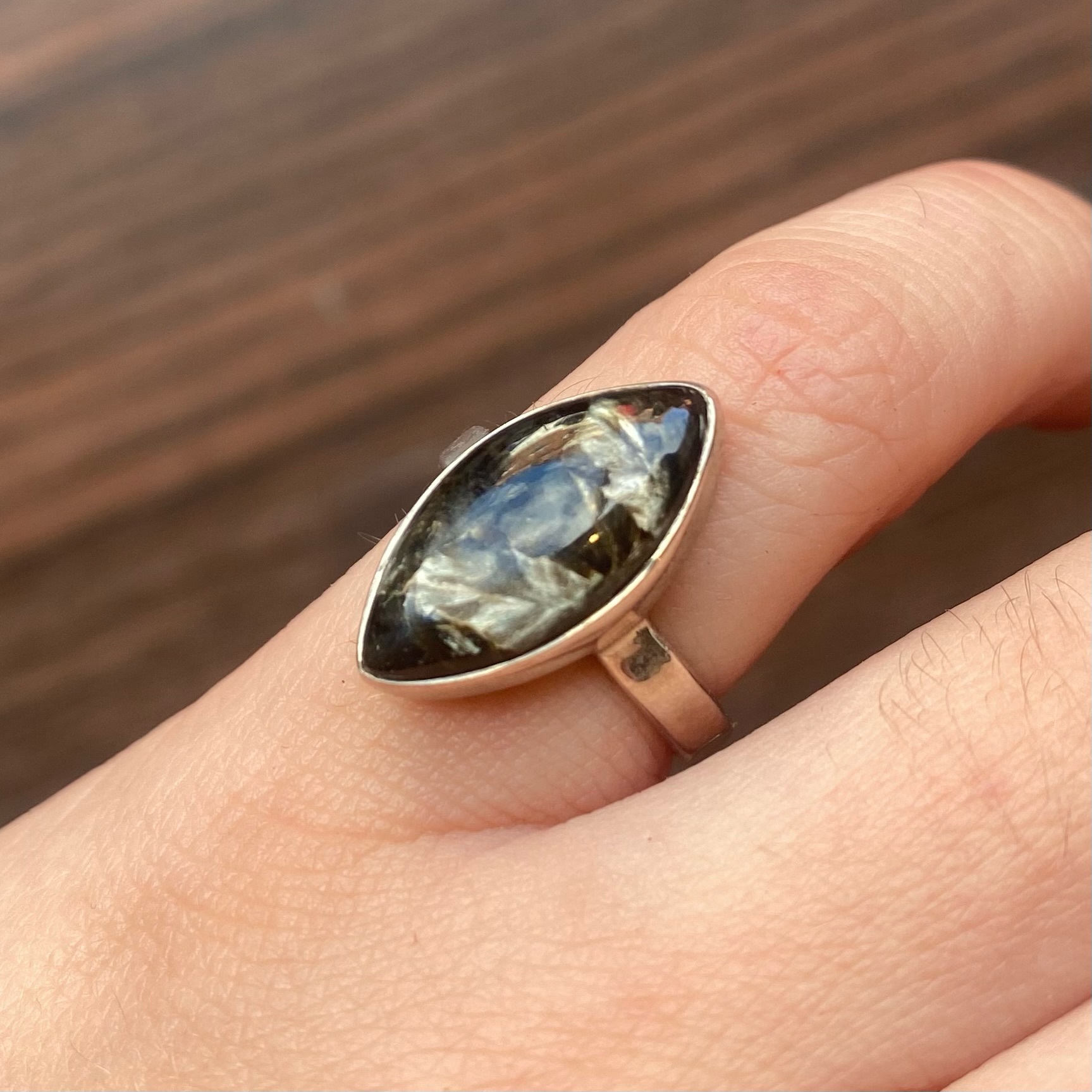 Black Golden Seraphinite Ring - Image 2